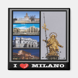 IT - Italien Mailand Mailand - I Liebe - Collage M Magnet
