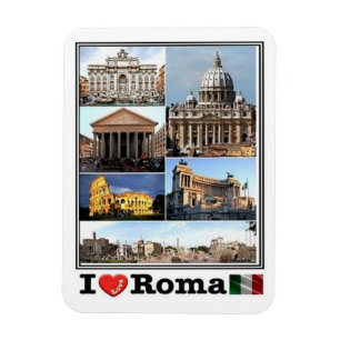 IT Italien - Roma - I Liebe Mosaik - Kolosseo - Magnet