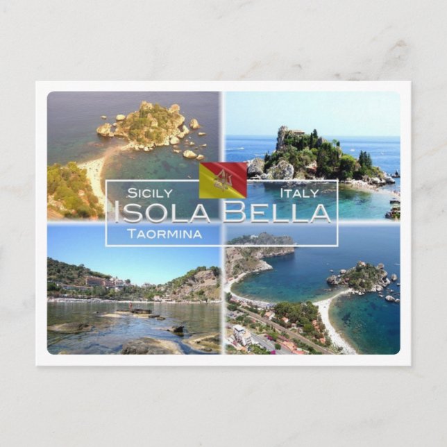 IT Italien - Sizilien - Taormina - Isola Bella - Postkarte (Vorderseite)