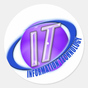IT-LOGO ORB/SWOOSH-INFORMATIONSTECHNOLOGIE RUNDER AUFKLEBER