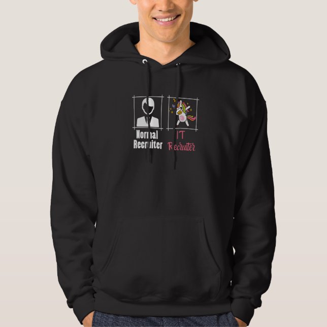 IT Recruiter  Tech Recruiting Dancing Unicorn Hoodie (Vorderseite)