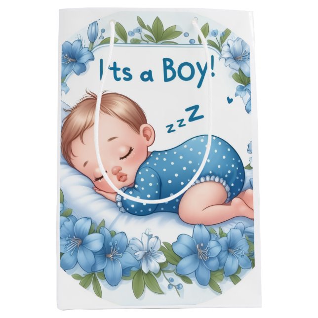 It’s a Boy Baby Shower  Mittlere Geschenktüte (Vorderseite)