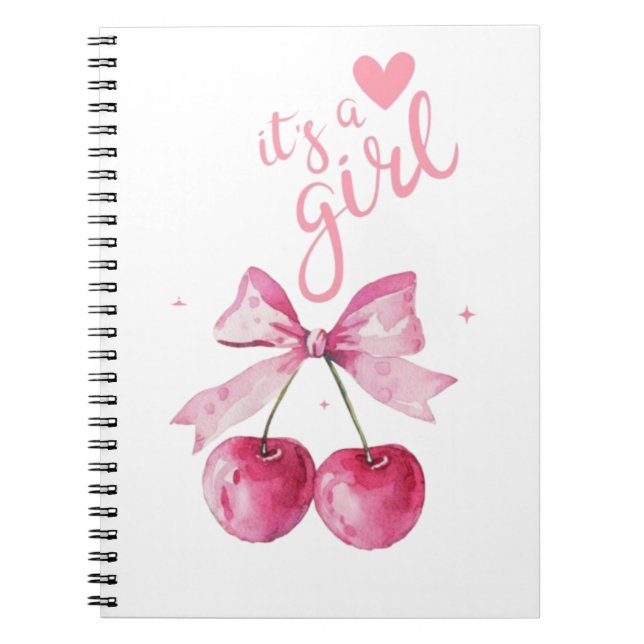 It’s a Girl Cherry Notizblock (Vorderseite)