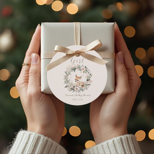 It’s a Girl Floral Deer Baby Shower Favors Geschenkanhänger (Von Creator hochgeladen)
