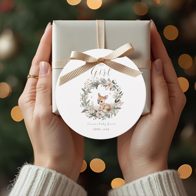 It’s a Girl Floral Deer Baby Shower Favors Geschenkanhänger (Von Creator hochgeladen)