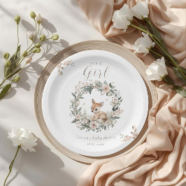It’s a Girl Floral Deer Baby Shower Table Decor Pappteller