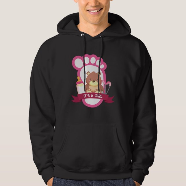It s A Girl Gender Reveal Pregnancy  Sarcastic Hoodie (Vorderseite)