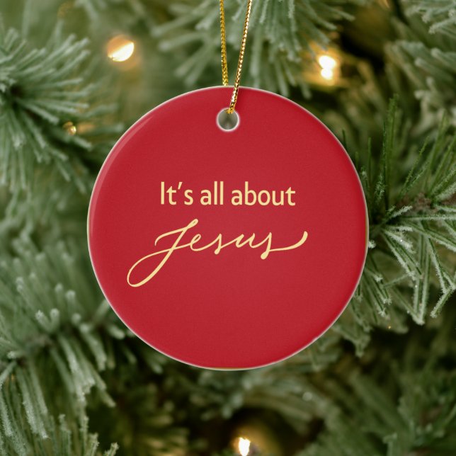 It’s All About Jesus – Christmas  Keramik Ornament (Baum)