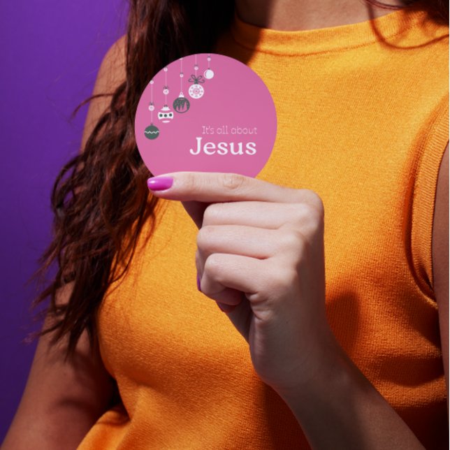 It’s All About Jesus – Christmas Sticker (Pink) (Von Creator hochgeladen)
