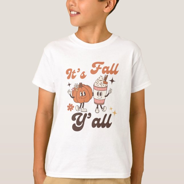 It’s Fall Y’all Kids – Cute Kawaii Pumpkin Spice  T-Shirt (Vorderseite)