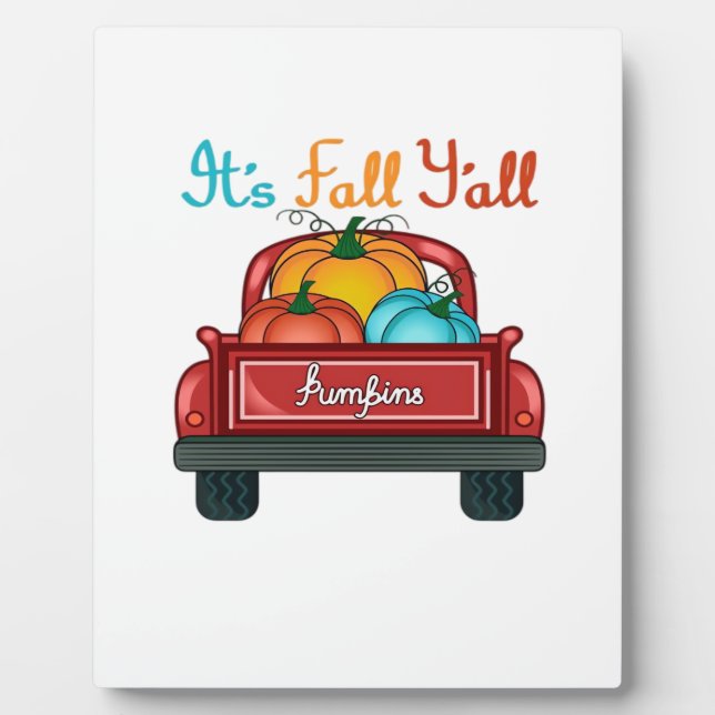 It’s Fall Y’all Pumpkin Red Fotoplatte (Vorderseite)