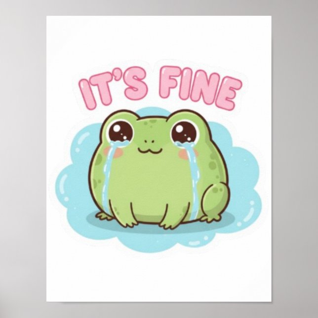 It’s Fine Frog Poster Cute Crying Frog Meme Aesthe (Vorne)