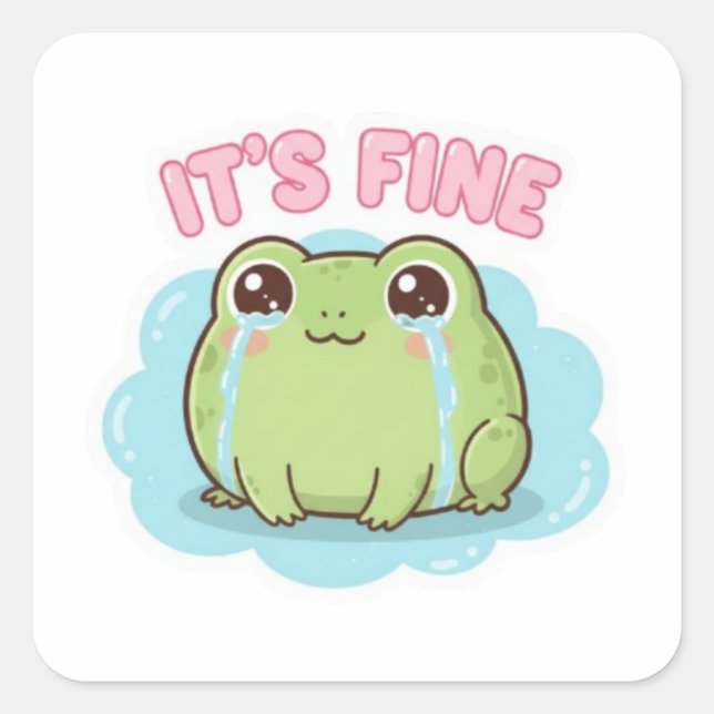 It’s Fine Frog Sticker Cute Crying Frog Meme Kawai (Vorderseite)