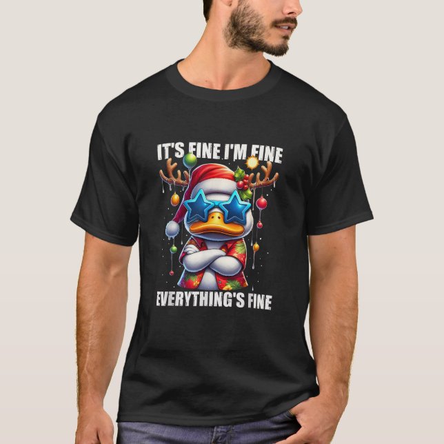 It s Fine I m Fine Duck Melting Christmas In July  T-Shirt (Vorderseite)