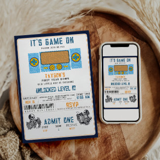 It’s Game On! Video Game Birthday Party  Einladung