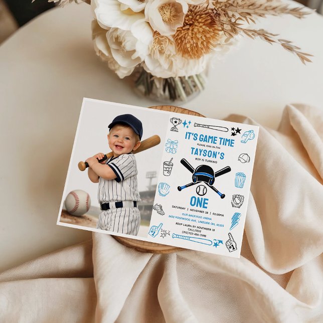 It’s Game Time Baseball 1st Birthday – Fun Sports  Einladung (It’s Game Time Baseball 1st Birthday – Fun Sports Invitation
)