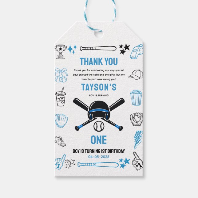 It’s Game Time Baseball 1st Birthday Geschenkanhänger (Vorderseite)