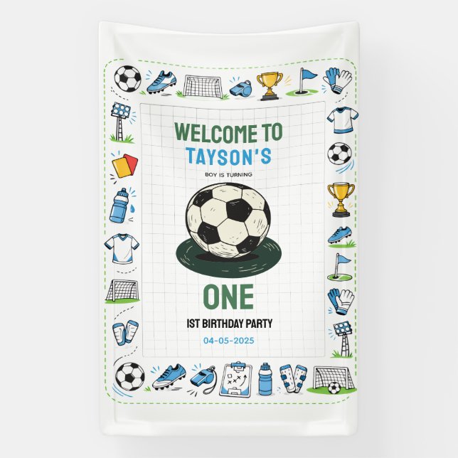 It’s Game Time football 1st Birthday – Fun Kids  Banner (Vertikal)
