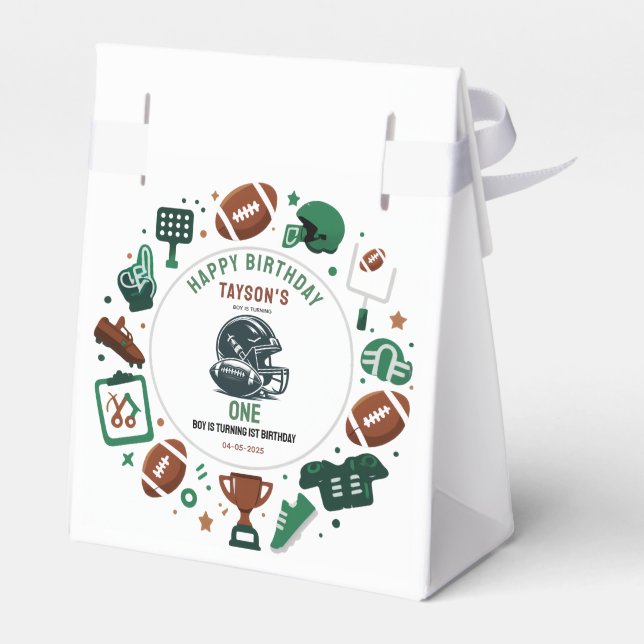 It’s Game Time football 1st Birthday – Fun Kids  Geschenkschachtel (Rückseite)