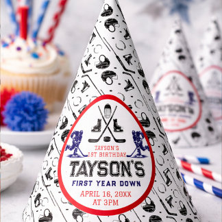  It’s Game Time Hockey 1st Birthday Party Partyhütchen