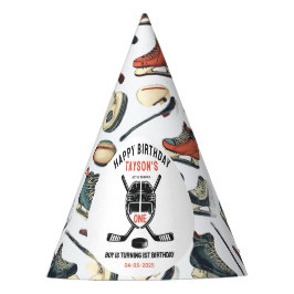 It’s Game Time Hockey 1st Birthday Party Partyhütchen