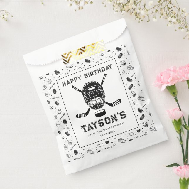 It’s Game Time Hockey 5th Birthday Party  Geschenktütchen (Versiegelt)