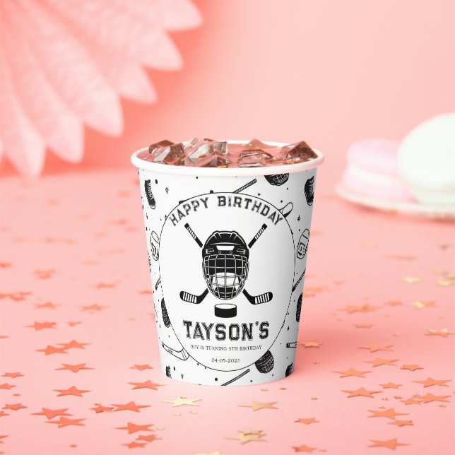 It’s Game Time Hockey 5th Birthday Party  Pappbecher (Insitu)