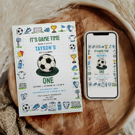 It’s Game Time soccer 1st Birthday Einladung