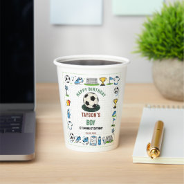 It’s Game Time Soccer 1st Birthday – Fun Kids Pappbecher