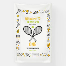 It’s Game Time Tennis 1st Birthday – Fun Kids Banner