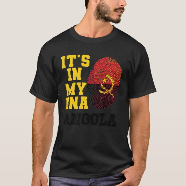 It s In My DNA Angolan Flag Perfect Angola T-Shirt (Vorderseite)