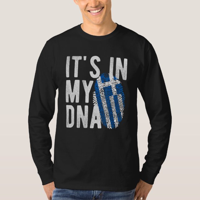 it s in my DNA Greece flag Fingerprint T-Shirt (Vorderseite)