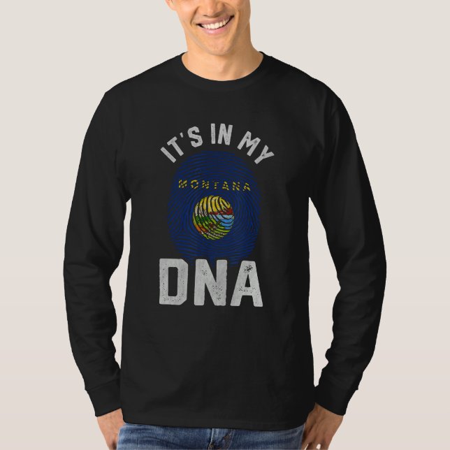 It s In My DNA Montana Flag Mens Womens Pride T-Shirt (Vorderseite)