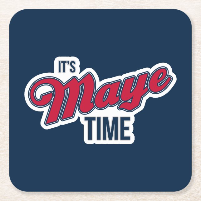 It’s Maye Time | Red White and Blue Gameday Rechteckiger Pappuntersetzer (Vorderseite)