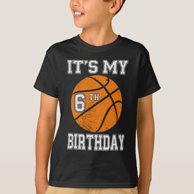 It’s My 6th Birthday Basketball Design T-Shirt (Vorderseite)