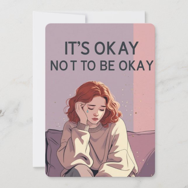 It’s Okay Not to Be Okay – Emotional Support Card  Einladung (Vorderseite)