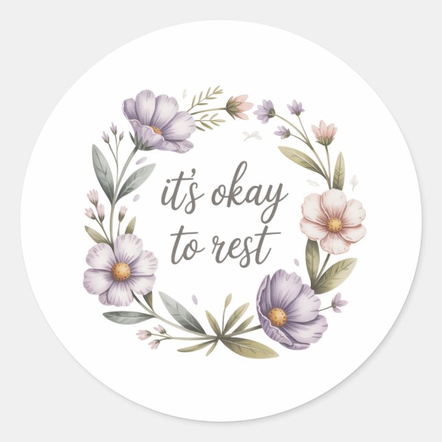 It’s Okay to Rest Sticker | Mental Health  (Vorderseite)