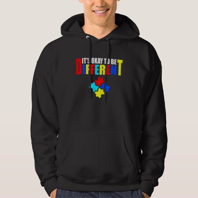 It s Okey To Be Different Autism Awareness Puzzle Hoodie (Vorderseite)