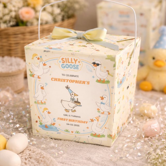 It’s ONE Silly Goose Retro 1st Birthday Fun Modern Geschenkschachtel (It’s ONE Silly Goose Retro 1st Birthday Fun Modern Favor Boxes
)