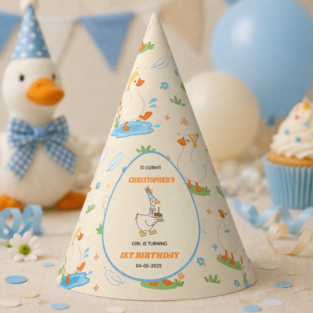 It’s ONE Silly Goose Retro 1st Birthday Fun Modern Partyhütchen (It’s ONE Silly Goose Retro 1st Birthday Fun Modern Party Hat
)