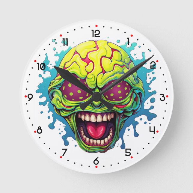 it’s pickle o’clock! Pickleball  Runde Wanduhr (Vorderseite)