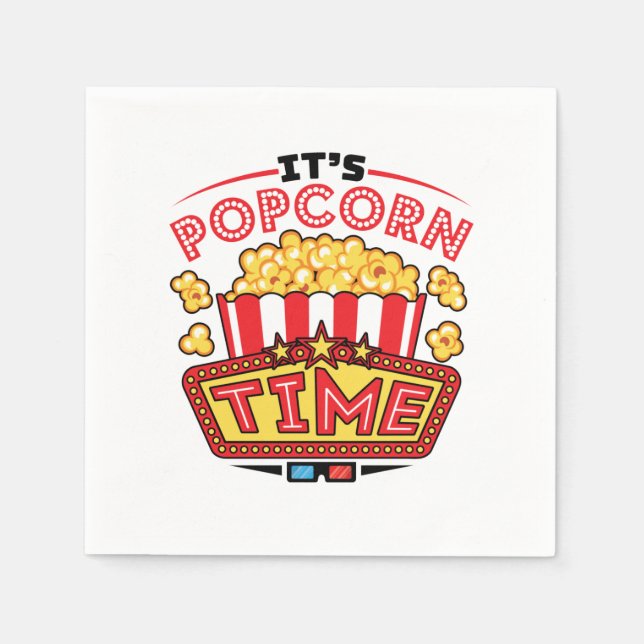 It’s Popcorn Time Movie Cinema Lover Serviette (Vorderseite)