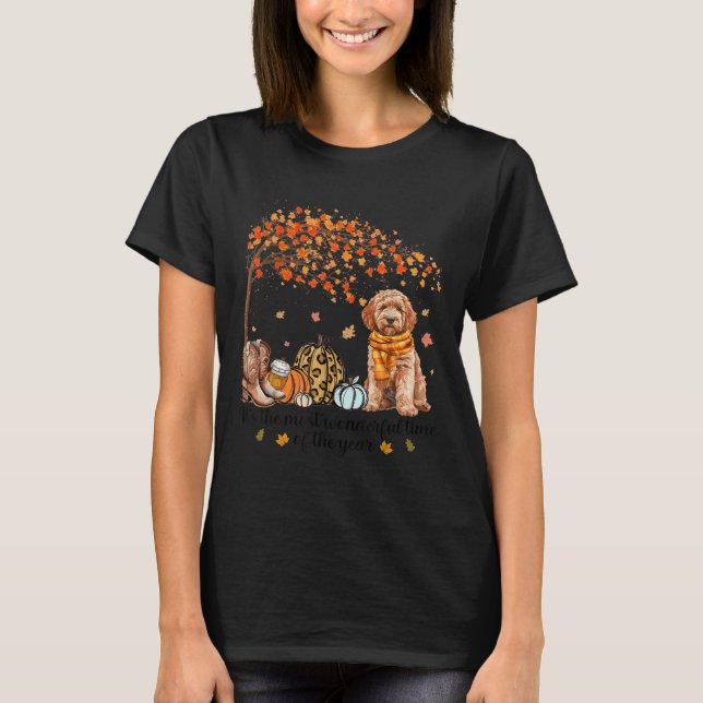 It’s The Most Wonderful Time Goldendoodle Pumpkins T-Shirt (Vorderseite)