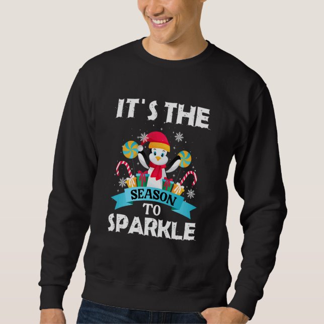 It´s The Season To Sparkle  Quote Christmas Pingui Sweatshirt (Vorderseite)