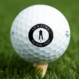 It’s Time to Par-Tee Funny Monogram For Him Golfball