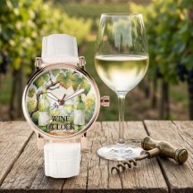 It’s Wine O’Clock Watercolor Vineyard White Wine
