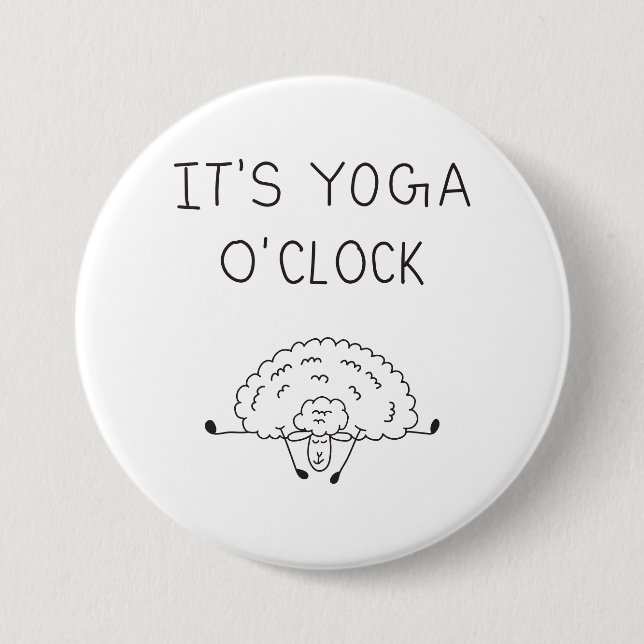 It’s Yoga O’Clock Sheep Button (Vorderseite)