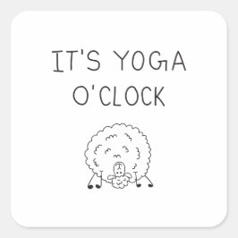 It’s Yoga O’Clock Sheep Quadratischer Aufkleber