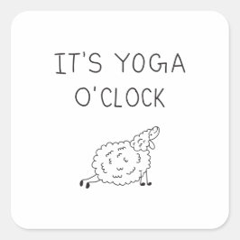 It’s Yoga O’Clock Sheep Quadratischer Aufkleber