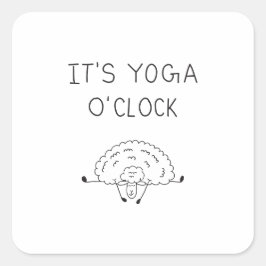 It’s Yoga O’Clock Sheep Quadratischer Aufkleber